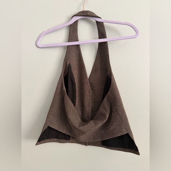 Express Brown Textured Vest NWOT - Picture 3 of 4